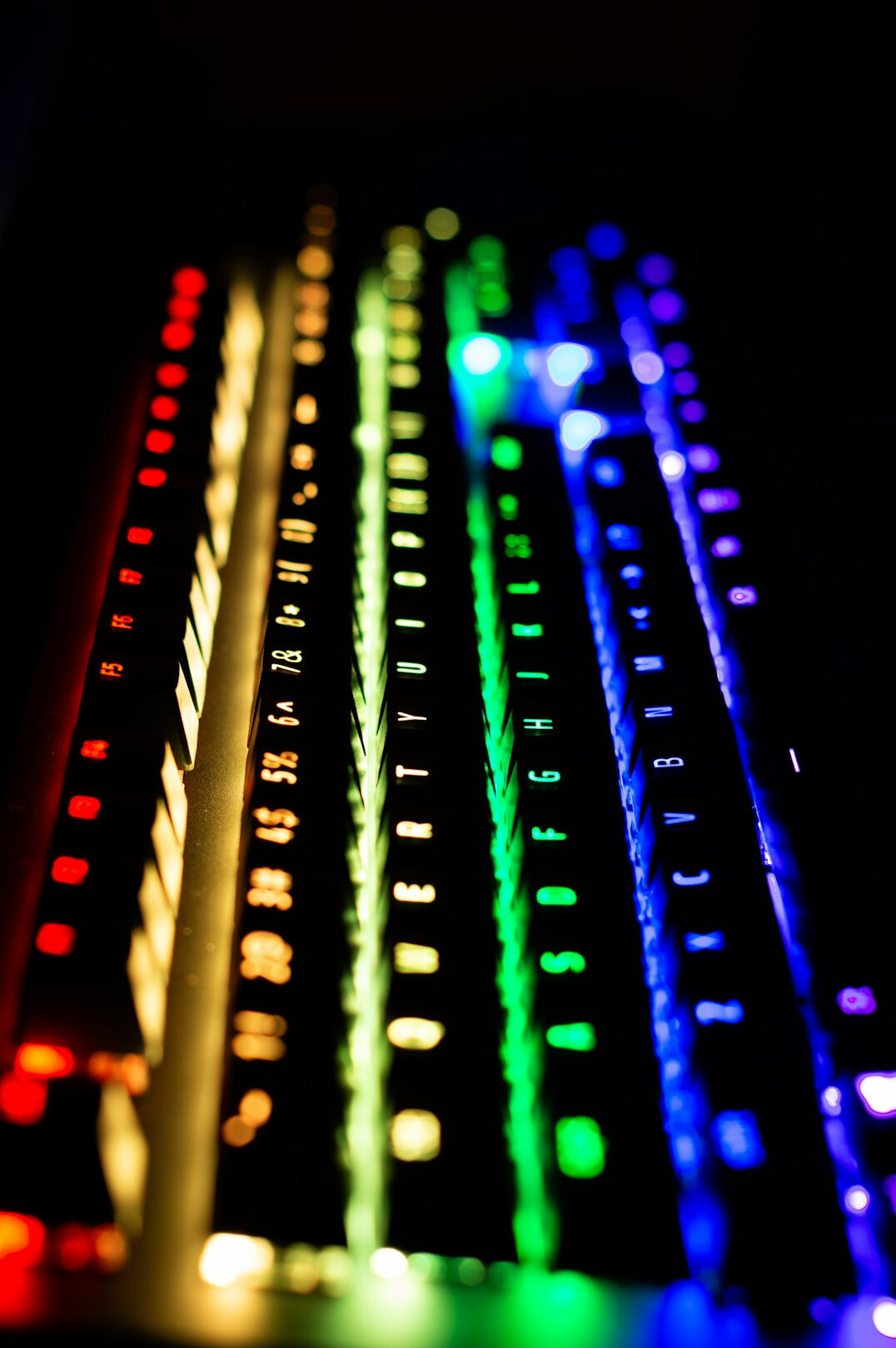 Close-up of colorful programming code on a computer screen